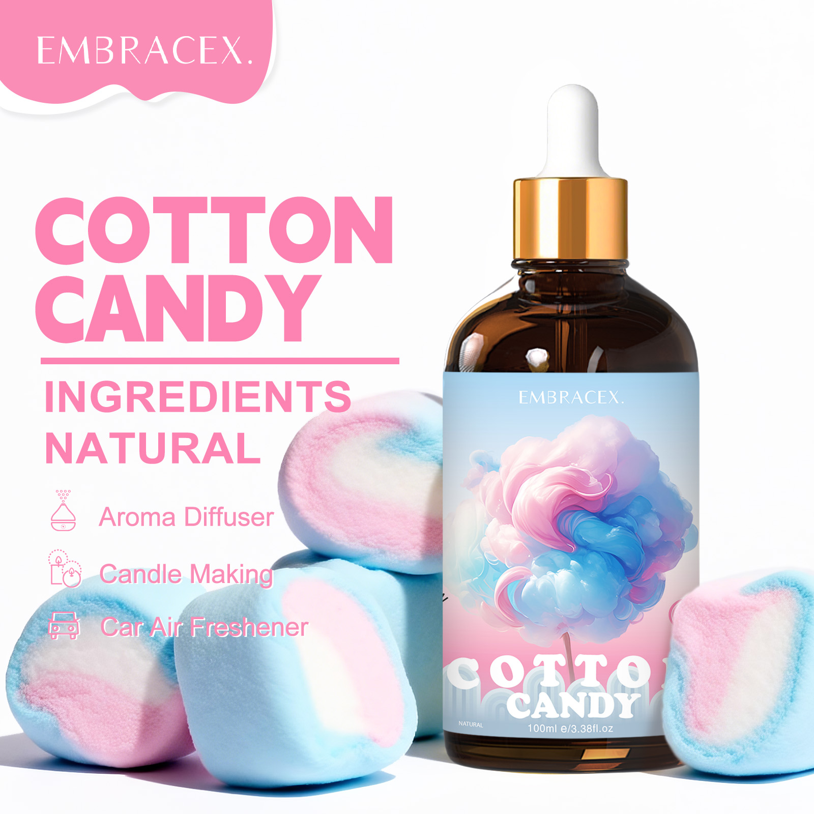 Candle Making Fragrance Oils - 100ml Olejek Eteryczny Cotton Candy Do