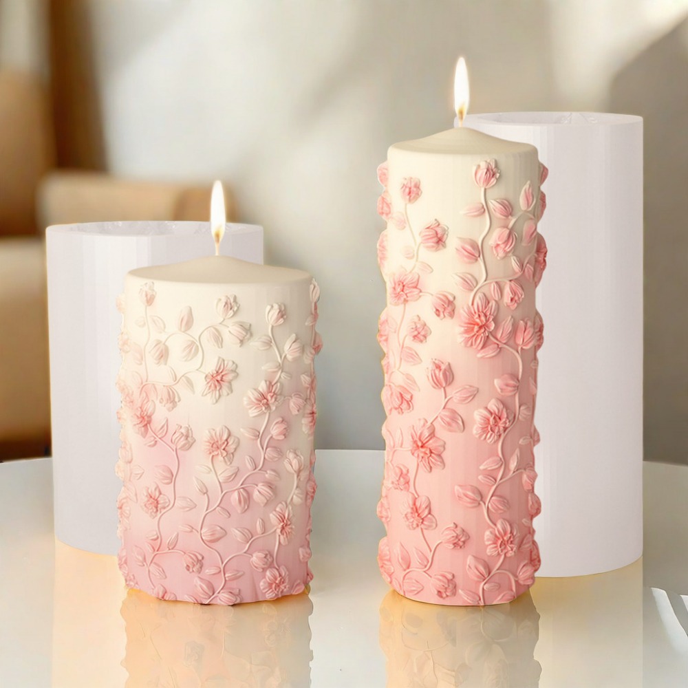 Candle Making Vinings - Kwiatowa winorośl Relief stożkowa forma na