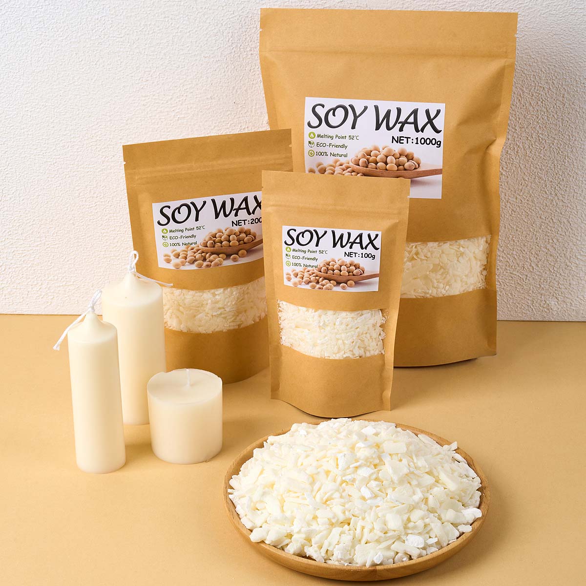 Candle Making Essentials - 1-punktowy czysty biały wosk sojowy do