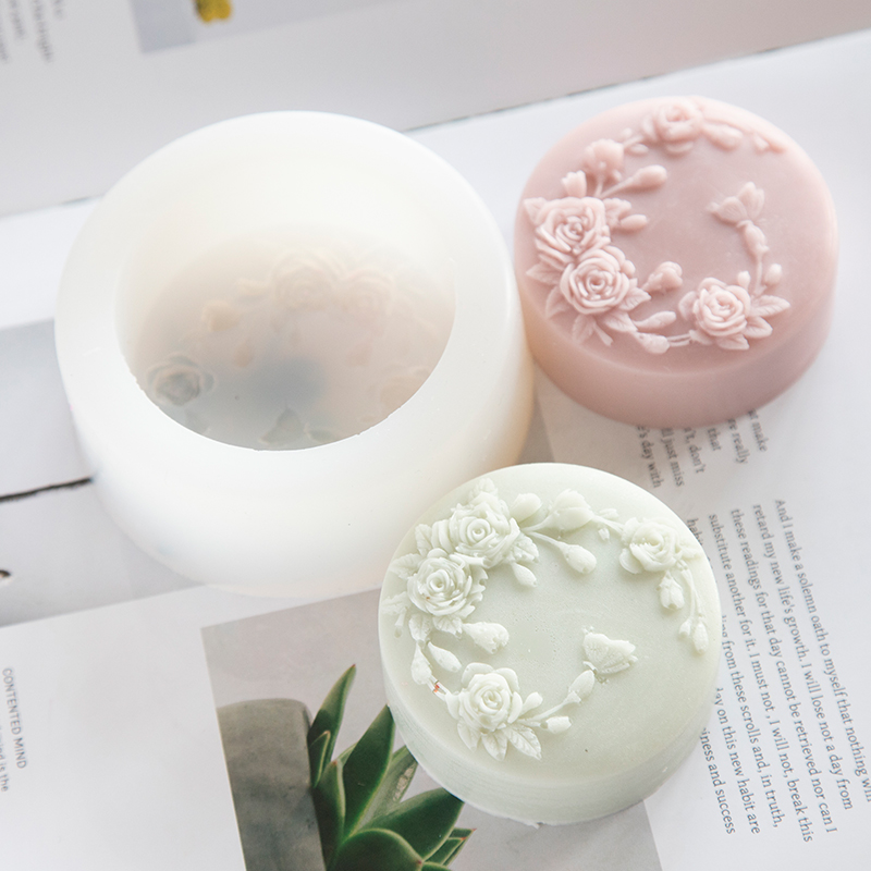 Candle Making Essentials - Okrągły kształt Kwiat róży Ręcznie robione